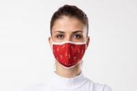 Borsafe Çapa Desen Kırmızı Baskı Antimikrobiyal Maske
